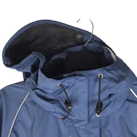 Kerrits Hooded Riding Jacket Waterproof Vents Pockets Blue Rain Coat Size Small - Picture 11 of 16
